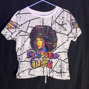 White&Rainbow Black Queen T-Shirt